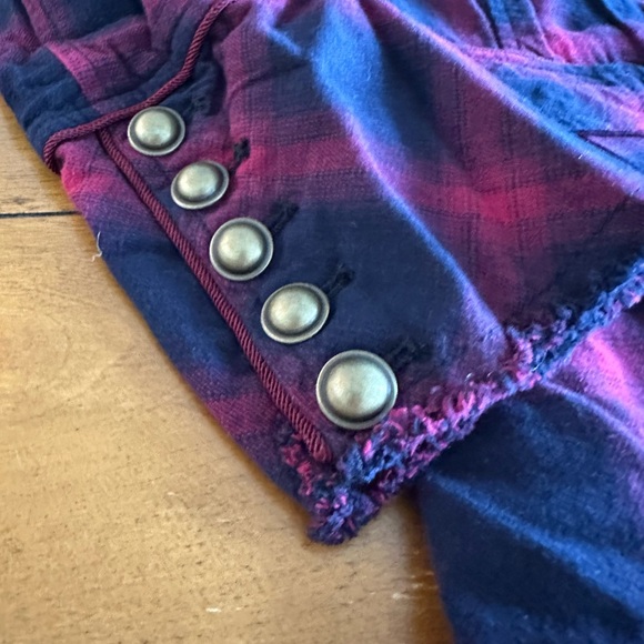 We The Free Red and Black Plaid Long Coat - Picture 9 of 10